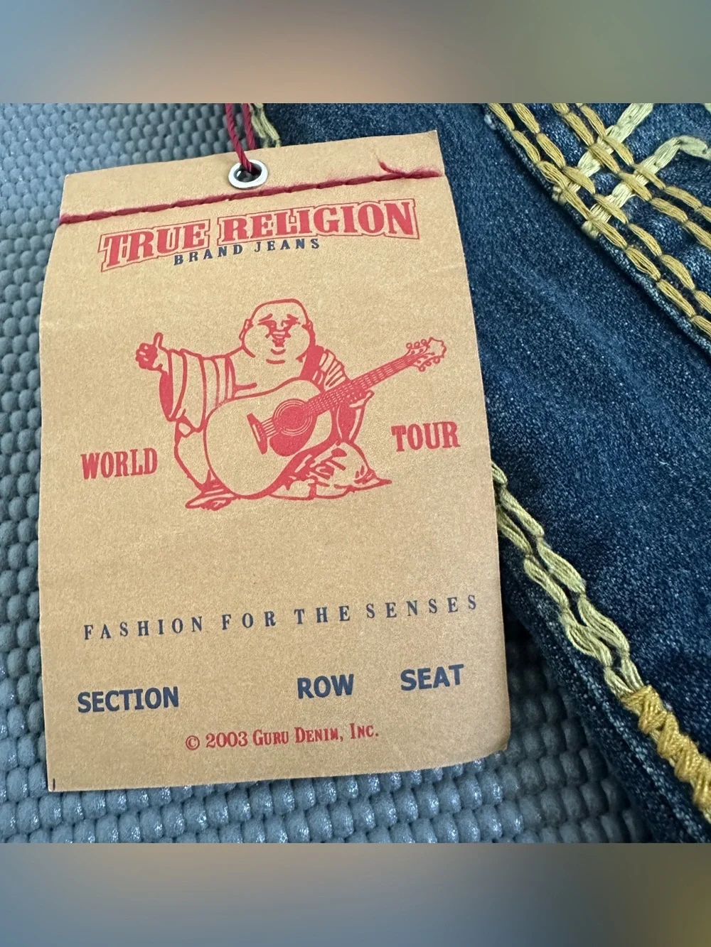 NWT VTG True Religion Ricky Super QT Thick Stitch Men's Jeans Size 38 RARE Y2K